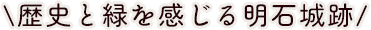 歴史と緑を感じる明石城跡