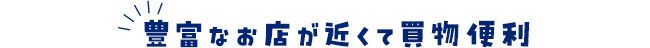 豊富なお店が身近で買物便利