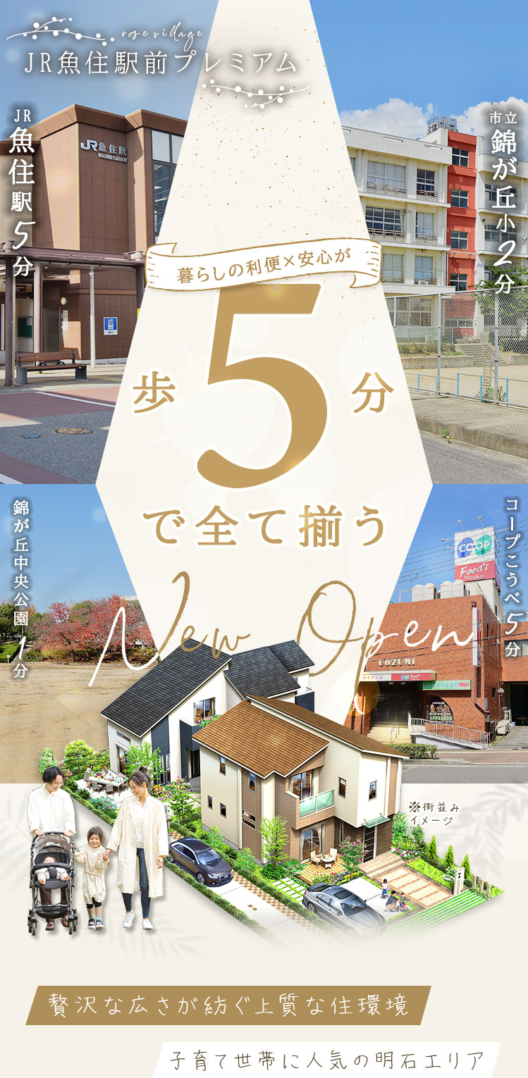 暮らしの利便×安心が歩5分で全て揃う、人気の明石エリア