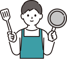 料理をする男性