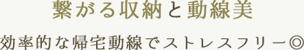 繋がる収納と動線美 効率的な帰宅動線でストレスフリー◎