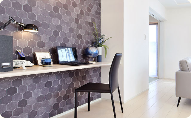 並んで使える書斎コーナー