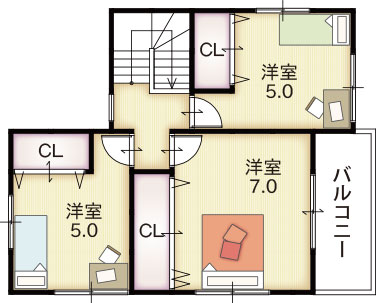 1号地間取り2階