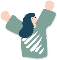 伸びをする人