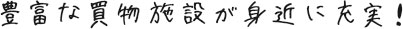 豊富な買物施設が身近に充実！