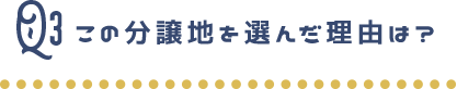 この分譲地を選んだ理由は？