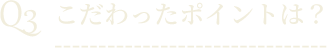 Q3こだわったポイントは？